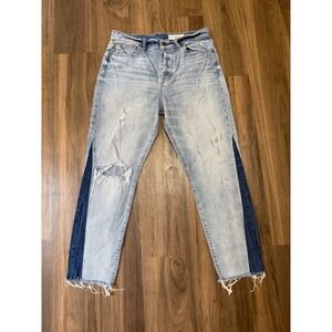 Pistola 30 Charlie Jeans Button Fly High Rise 2-Tone Distressed Straight Leg Raw